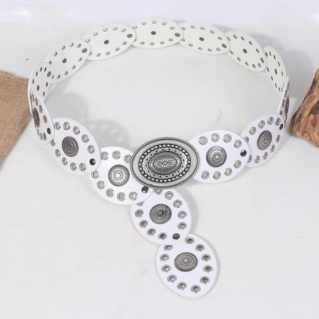 Steampunk Wide Waist Belt Gold Studded Vintage Western Belt Pu Leather Waistband Cowboy Large Round Buckle Belt For Themed Party