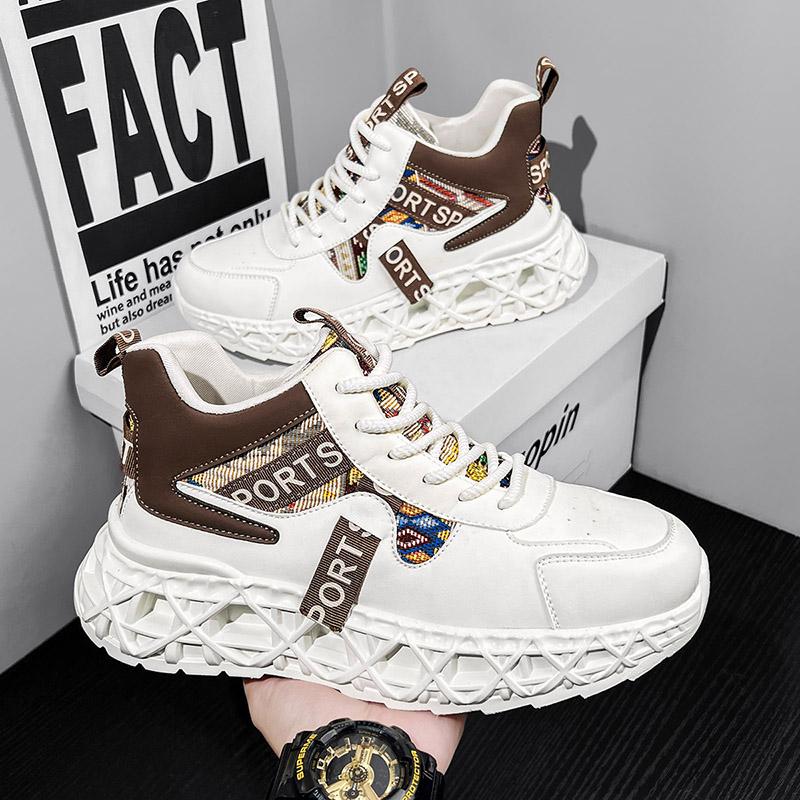 New Casual Men's Shoes Thick PU Sole Breathable Shoes Fall and Winter Fashion Trend Lightweight Sports Shoes Men's Walking Shoes