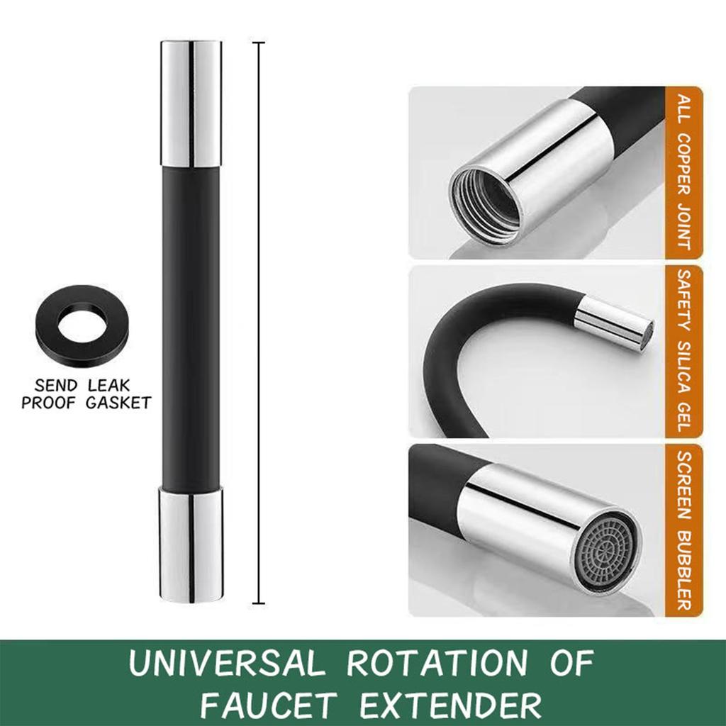 Household Flexible Water Tap Extender Universal Extension Tube 360° Bending Faucet Extender