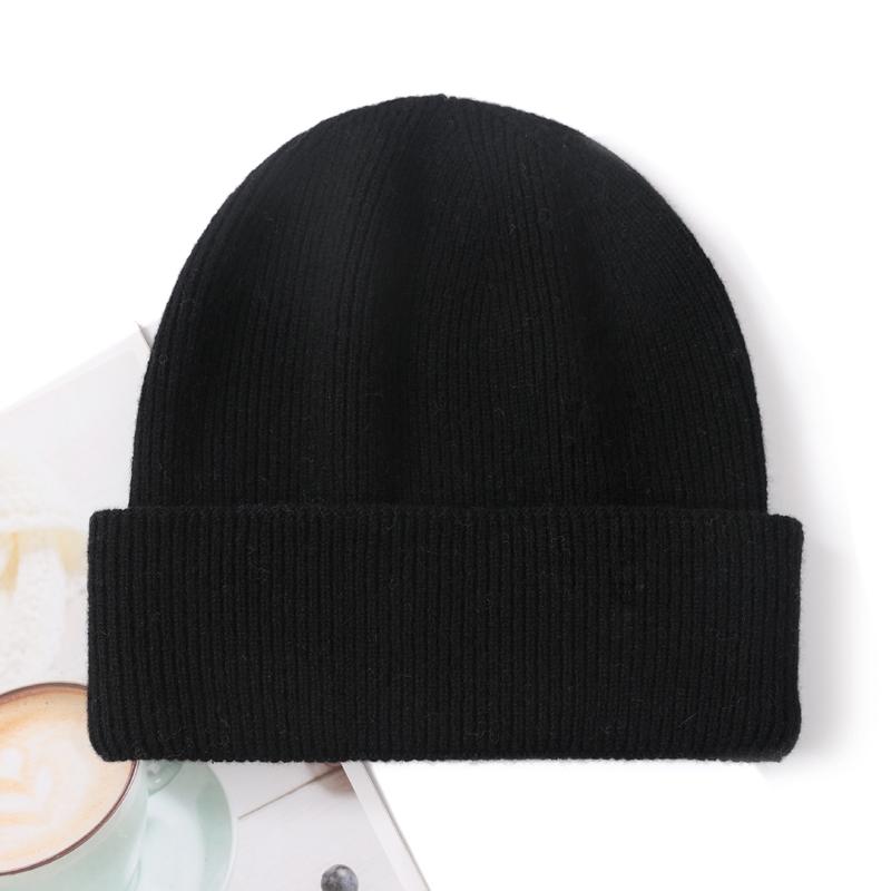 100%Wool Knitted Hat Unisex Soft Warm Luxury Cashmere Beanies Women Thick Warm Soft Slouchy Bonnet Windproof Ski SKullies Cap