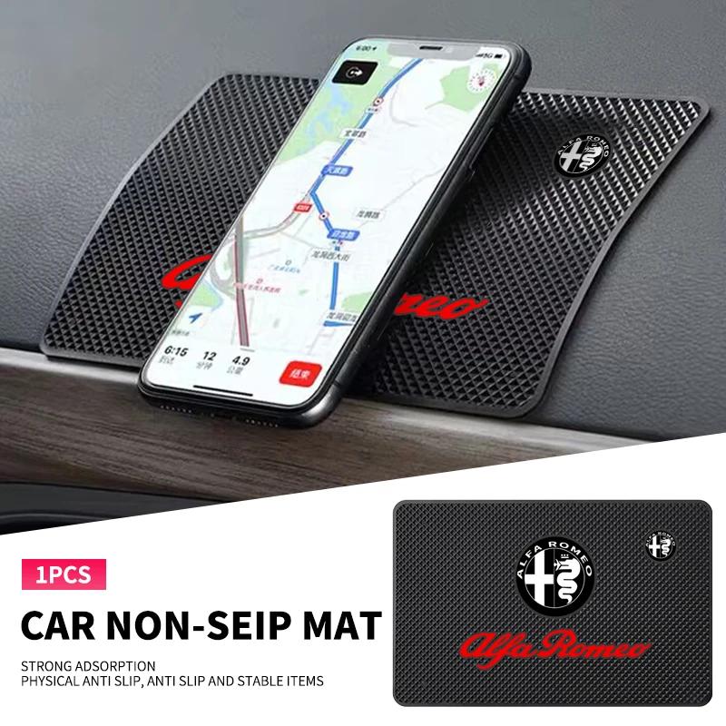 NSTJE1 Car Ornament PVC Anti-Slip Mat Sticky Pad Dashboard Accessories For Alfa Romeo Giulia Stelvio Junior Tonale 33 Stradale 4C Giu