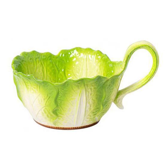 Ceramic Noodle Bowl Creative Cabbage Shape Serving Bowl Cartoon Vegetable Tableware for Noodles Soup Salads