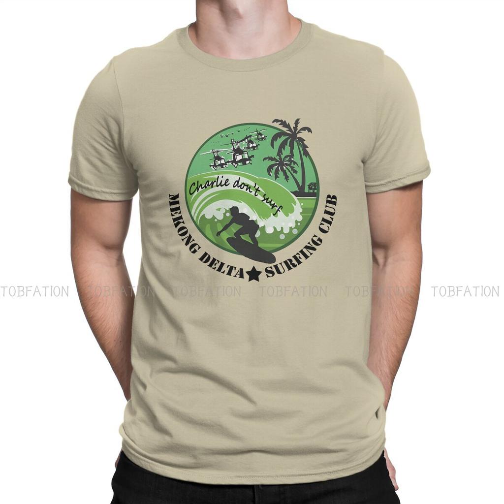 Surfing Creative TShirt for Men MEKONG DELTA SURF CLUB Round Neck Pure Cotton T Shirt Personalize Gift Clothes Streetwear