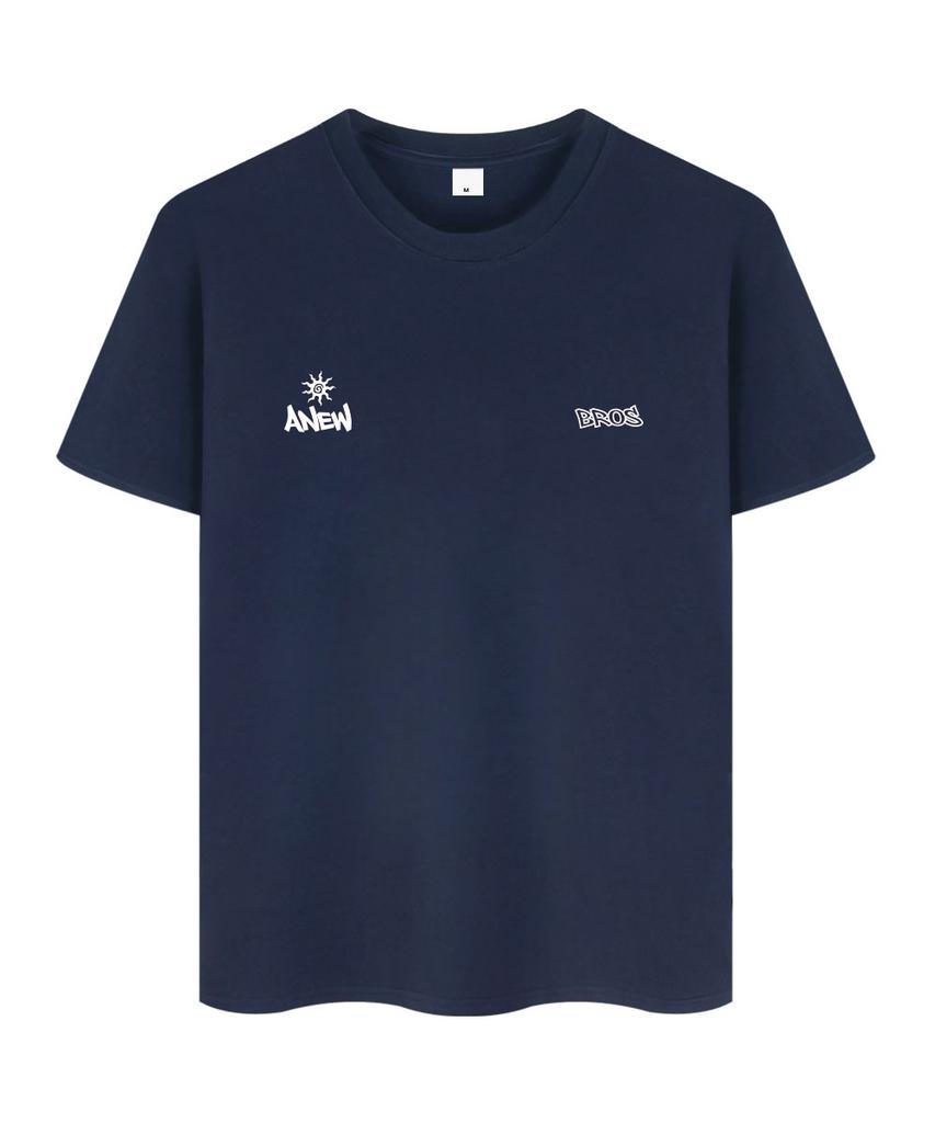 ANEWBROS Twin Logo Oversized Short Sleeve T-Shirt 10 Colors [Anse_9102] (A Type)
