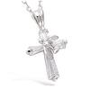 [N6806] - Silver White 'Cross' Pendant - 17x12 Mm