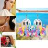Adorable Colorful Ghost Earrings Made Of Acrylic Fun Cartoon Style Halloween Accessories