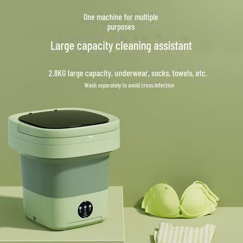 Compact Folding Washer & Dryer: Sterilizing Machine for Socks, Baby Clothes, and Dormitory Use