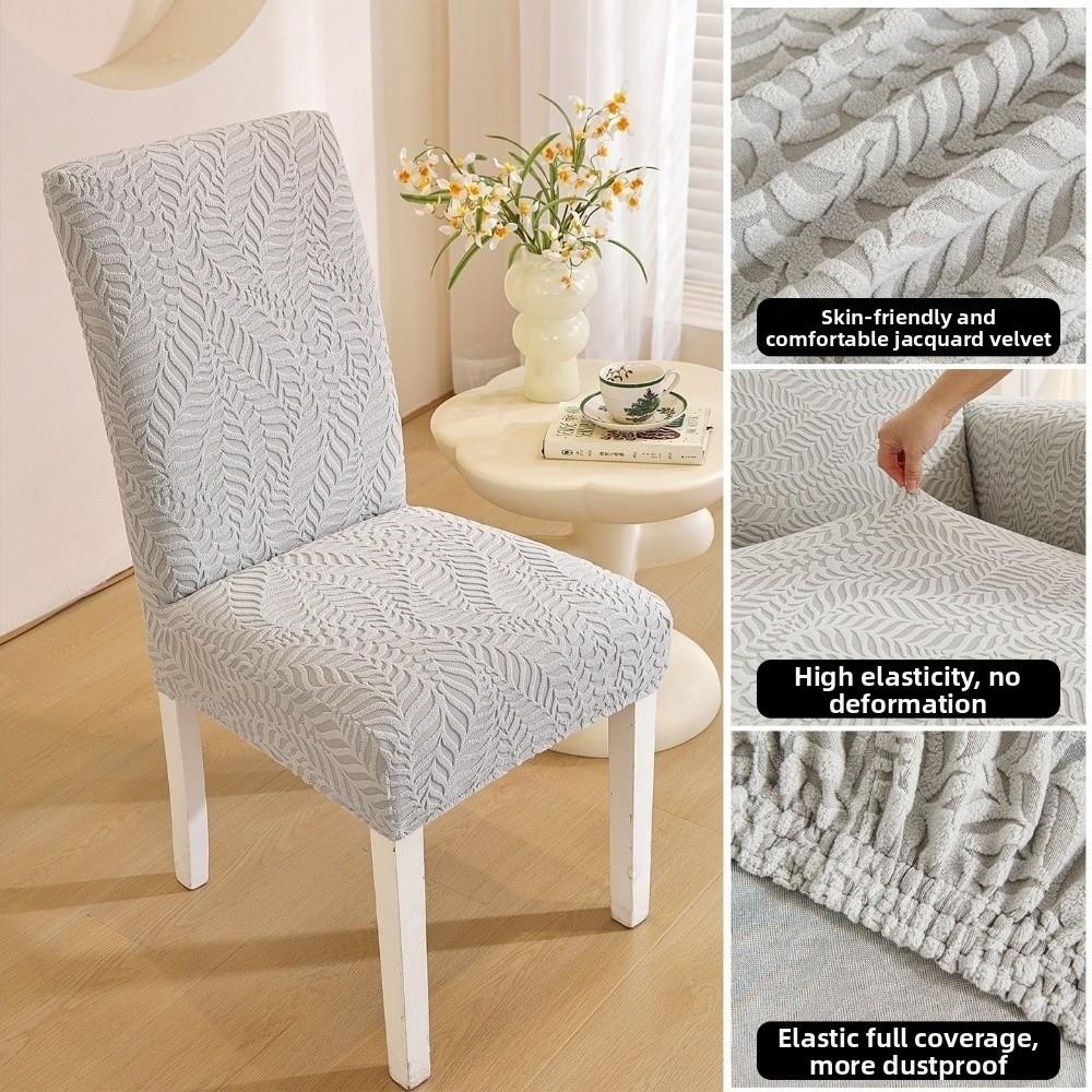 Jacquard Stretch Dining Chair Cover Woven Fabric Chair Slipcover Jacquard Chair Cover Dining Room