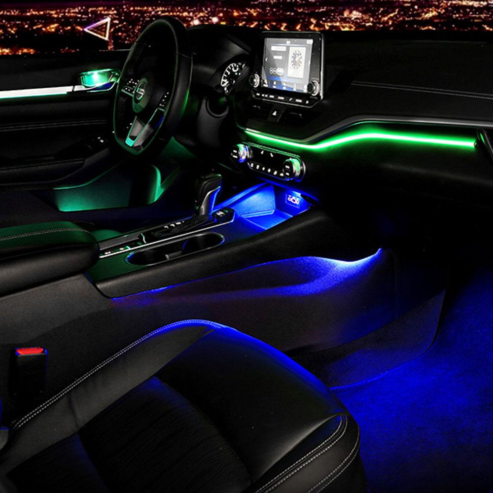18-в-1 Светодиодные RGB-ленты для салона автомобиля Светодиодные ленты для освещения салона автомобиля Освещение салона автомобиля Освещение дверей Декоративная лампа для ног