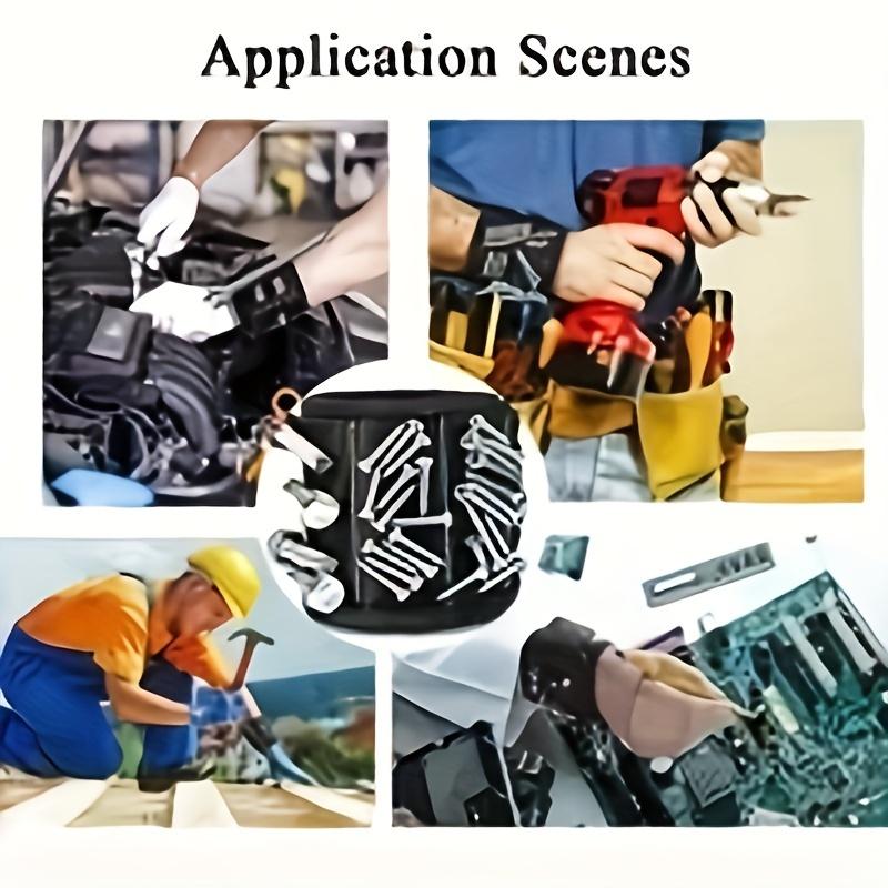 Магнитный браслет на запястье для винтов, гвоздей, болтов и сверл - Уникальная конструкция поддержки - Идеальный подарок для мастера на все руки, электрика, автомеханика