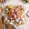 7Pcs/Set Colorful Bunny Painted Plastic Easter Eggs with Basket Hanging Pendant DIY Easter Egg Crafts Home Easter Party Supplies