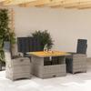 VidaXL Garden Dining Set with Cushions 4 Pcs, Patio Table, Patio Furniture, Outdoor Furniture, Grey 3277345
