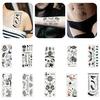 2 Sheets Rose Feather Letter Butterfly Temporary Tattoo Hand Body Art Sticker