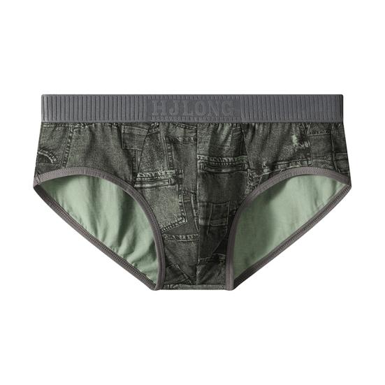 Мужские трусы с отдельными карманами, имитация джинсов, принт, удобная посадка, высокая эластичность, повседневная одежда