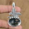 Birthday Gift For Her Natural Solar Moss Agate Gemstone Pendant 925 Silver