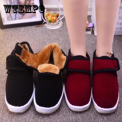 Зимние хлопковые тапочки, женская сумка с толстой подошвой, бархатная теплая нескользящая домашняя удобная хлопковая обувь ручной работы