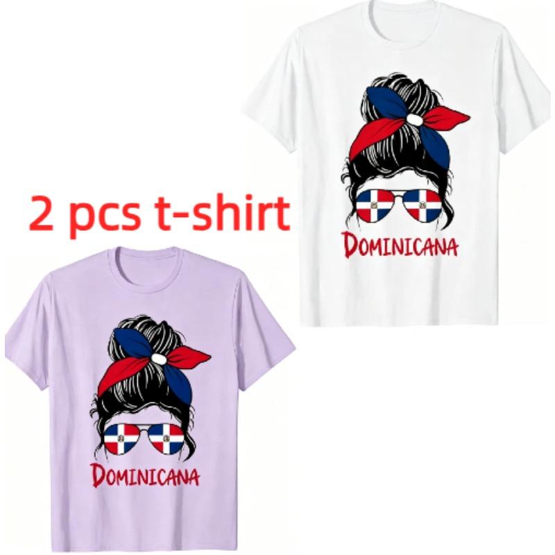 Funny Dominican Glasses Girl Pattern Print Kids T-shirt Summer Girls Boys Casual Fashion Tops Kids O-Neck Short Sleeve T-shirt Clothing