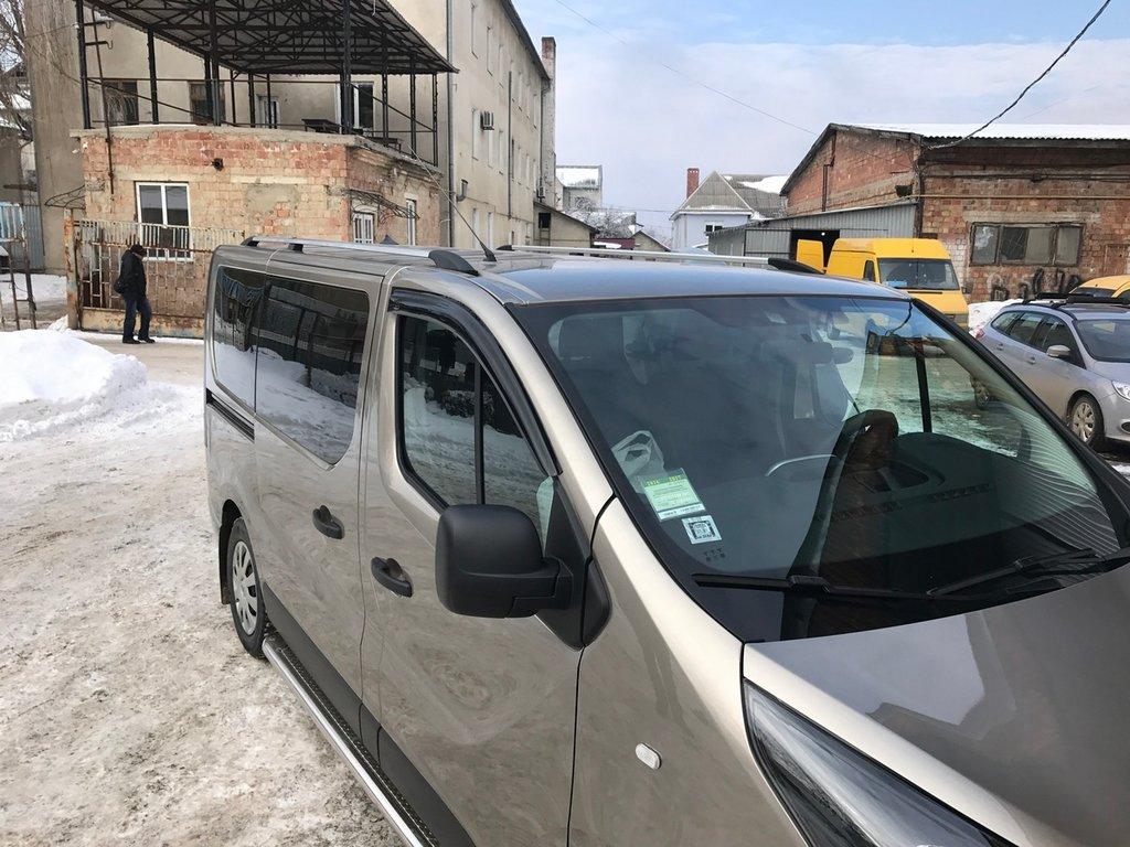 Рейлинги Хром Длинная, Пластиковые ножки для Opel Vivaro 2015-2019 гг
