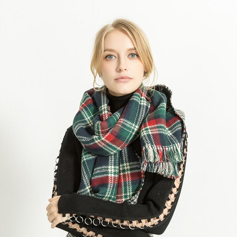 Korean Version Autumn and Winter Men's and Women's Thousand Bird Plaid Double-sided Scarf, Shawl, Scarf