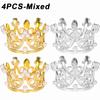 4/1 шт. Мини-корона для кекса, принцесса, жемчужная тиара, детские украшения для волос для свадьбы, дня рождения, вечеринки, украшения для торта