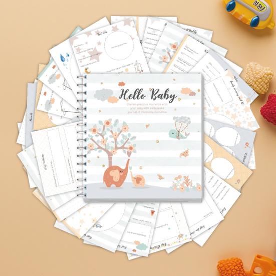 Yousheng Baby Growth Record Book Scrapbook Stickers Story-like Baby Milestone Album DIY Friendly Baby Development Scrapbook