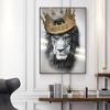 The Lion King Wearing The Crown Modern Animal Canvas Painting On Wall Art Poster and Print Wall Picture for Living Room Decoration