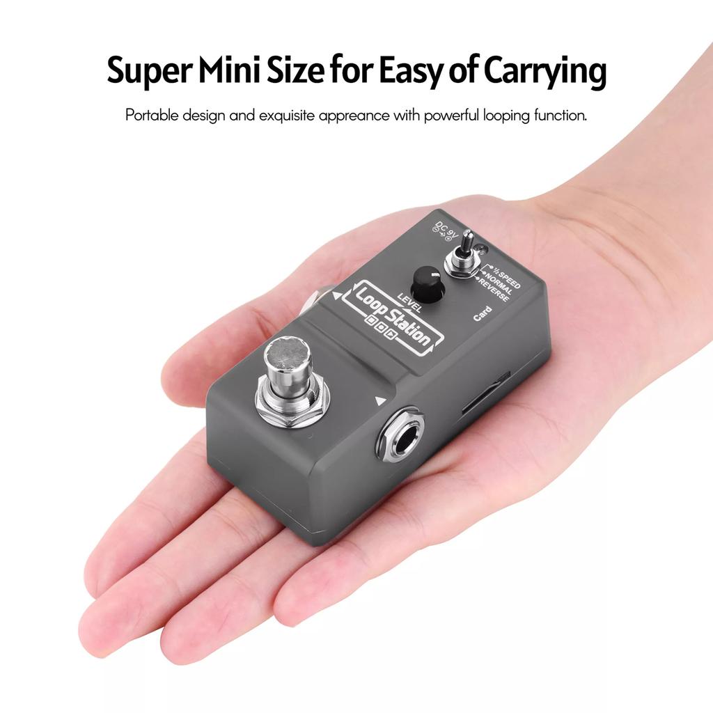 Ammoon Loop Station Mini Guitar Looper Effect Pedal 10 Minutes Recording Time 3 Working Modes True Bypass Full Metal