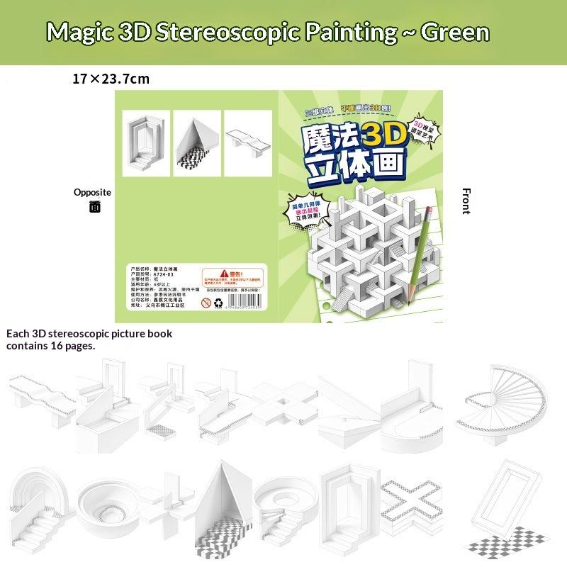 Magic 3D Stereo Drawing Pad Kids Educational Doodle Sketchbook Funny Graffiti Painting Notebook Children Art Creativity