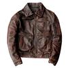 Spring And Autumn New Genuine Leather Jacket Men Vintage Cowhide Coat Casual Men Flight Suit Clothing  Size S-5XL