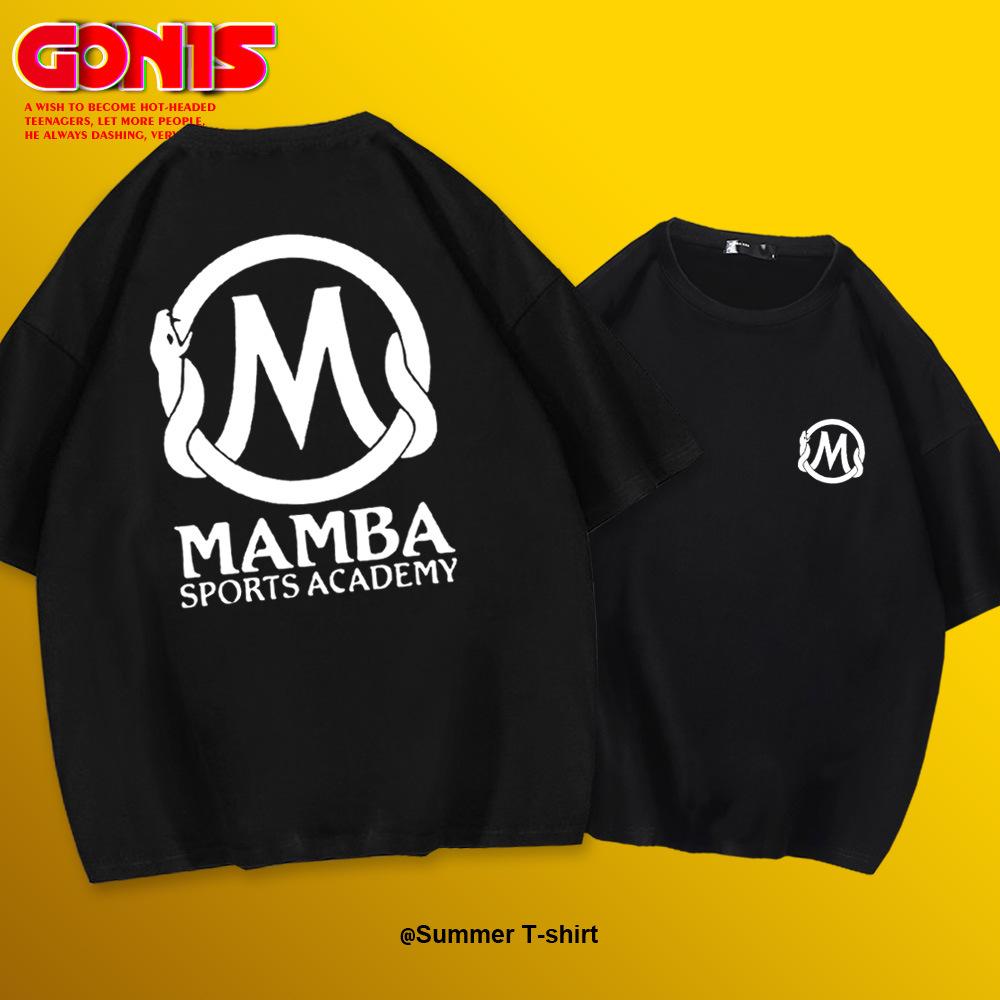 Mamba Memorial Short Sleeve T-Shirt Men's Lakers Black Mamba Teen High School Student Basketball Training Suit
