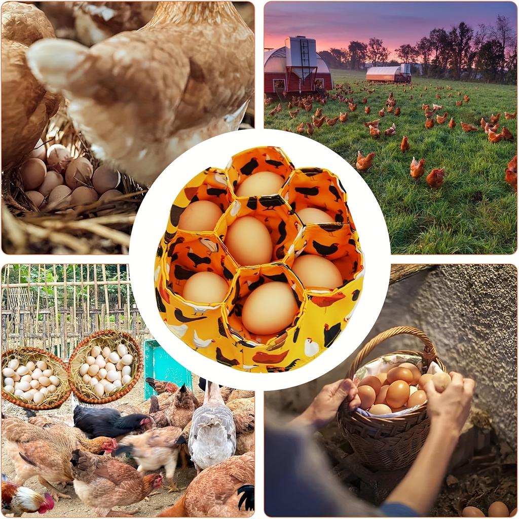 Корзина для хранения яиц премиум-класса с 7 карманами и холщовым мешком для яиц — идеально подходит для сохранения яиц свежими в курятниках, садах и на фермах