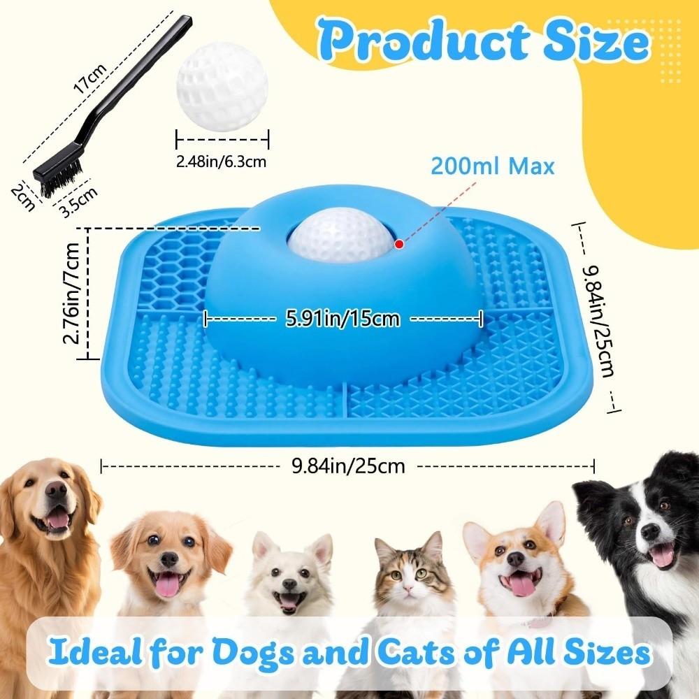 Resin Slow Feeder Dog Bowls Interactive Rolling Ball Puppy Licking Toy Pet Lick Mat Pet Home Use
