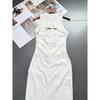 Foreign Trade Order EM * RYP @ RK Super Sexy Gyaru Slim Dress Sheath Sexy Waist-Exposed White Long Dress