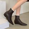 Женские молнии Женские эластичные ботильоны до щиколотки с обувью для увеличения роста Остроносые Современные женские короткие ботинки Обувь