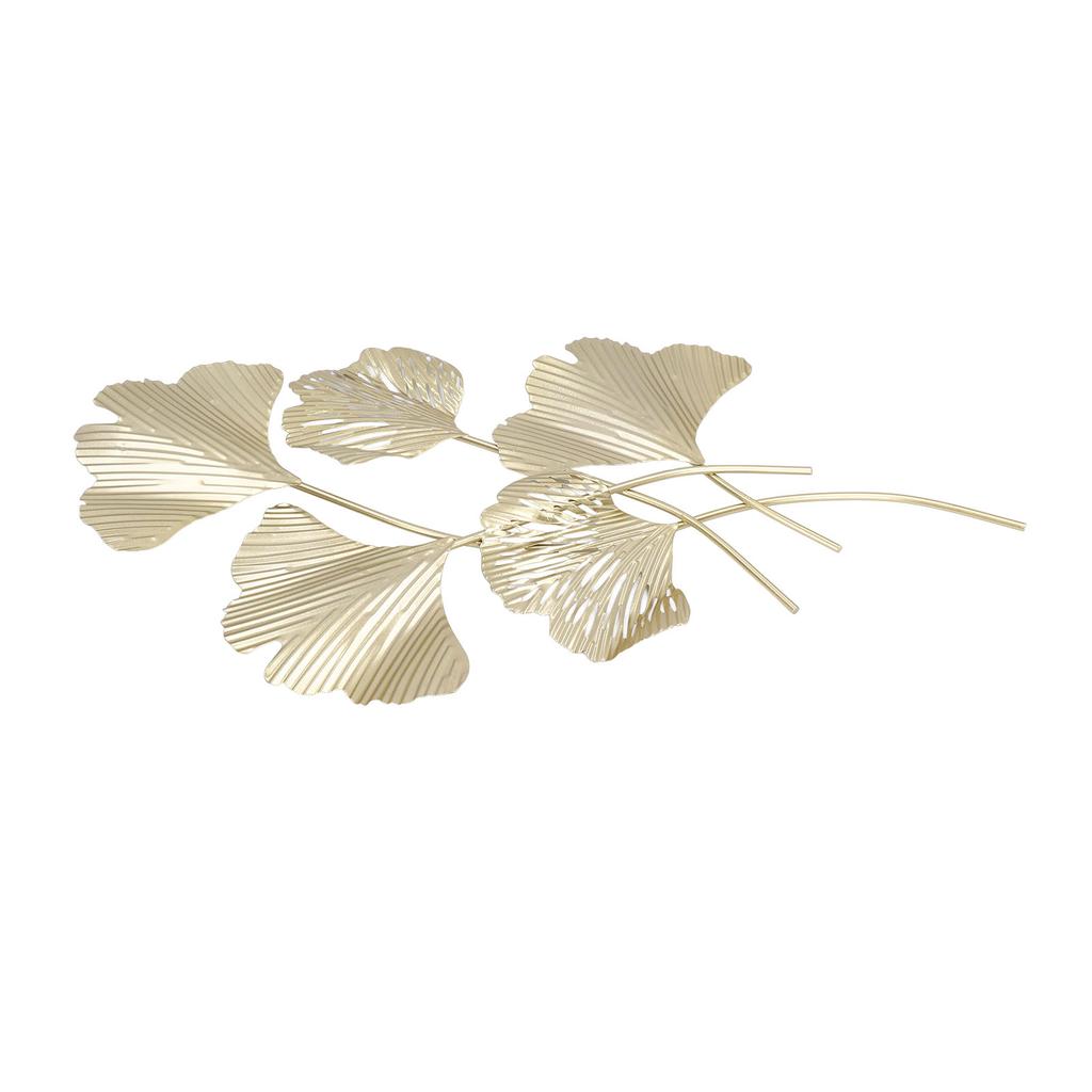 Metal Wall Decor Iron Simulated 3D Ginkgo Leaves Hanging Wall Sculpture for Living Room Office