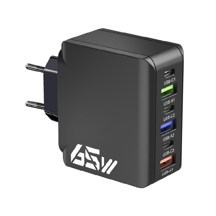 6-портовый USB-зарядный блок 65 Вт с динамическим распределением мощности, зарядная станция, текстура ABS, подходит для различных устройств