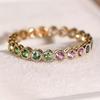 Women's Multi-Color Synthetic Ring Set - KC Golden Plated, Synthetic Cubic Zirconia Mosaic, All-Season Jewelry | Stylish Holiday Accessory | September