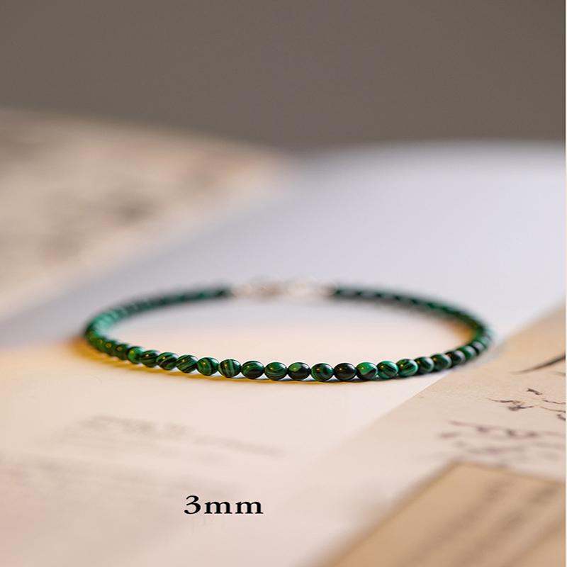 3 мм зеленый малахитовый браслет женский очень тонкий браслет с кристаллами драгоценный камень прекрасный браслет подарок пара ювелирных изделий