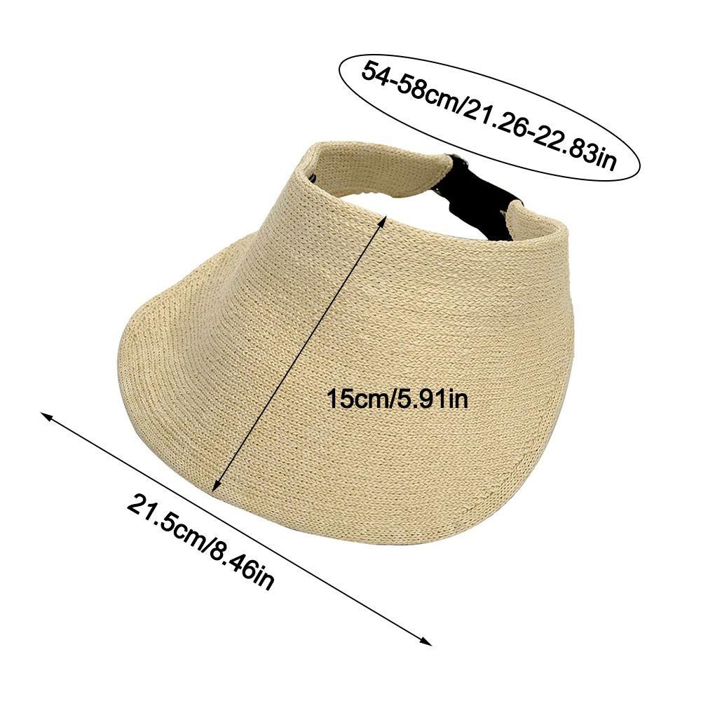 Wide Brim Summer Visors Hat Anti-UV Empty Top Hat Foldable Sun Hat for Travel Outdoor Beach