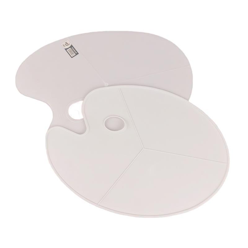 Large Oval Three-Hole Art Palette for Watercolor and Acrylic Painting