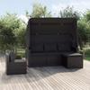 VidaXL 4-piece Garden Sofa Set and Cushions Black Poly Rattan 3186648