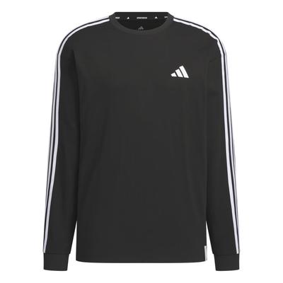 Мужская футболка Adidas с длинным рукавом черная размер M ESS+ 3-Stripes, JUP88, (JW6934),
