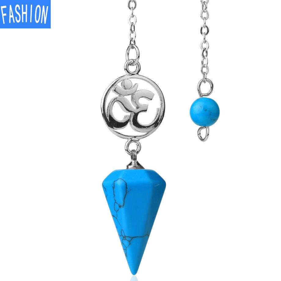 Хрустальная руда Духовный маятник Замысловатое исцеление Шестиугольный остроконечный кулон-украшение