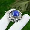 Natural Lapis Lazuli Gemstone Pendant 925 Sterling Silver Indian Jewelry
