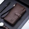 BULLCAPTAIN Men Long Wallet Clutch Bag Credit Card Holder Purses Carteras Billetera Hombre Leather Money Portfe Carte