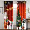 Веселого Рождества, красный снеговик, Санта-Клаус, елка, счастливого Нового года, 2 панели, тонкие затеняющие шторы для гостиной, спальни, декор на крючке
