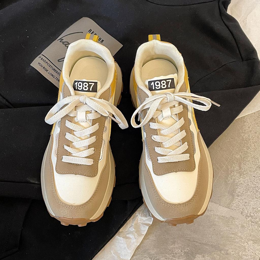 Forrest Gump Shoes Women'S Platform Niche Versatile Color Matching Casual Running Sports Dad Shoes Tide