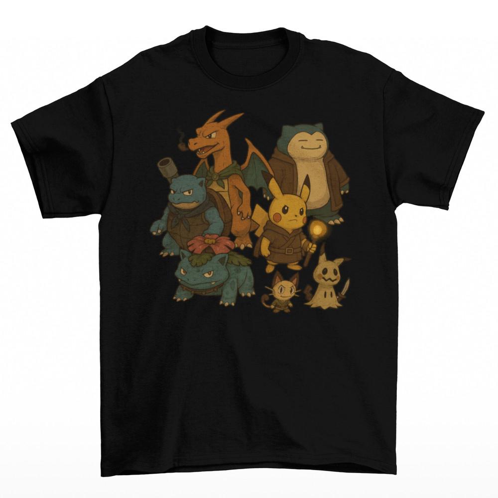 Dungeons and Pikachu T-Shirt Unisex Adult Funny Sizes Charizard Dnd D20 Snorlax