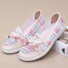 Hollowed Out Cloth Shoes Women Soft Bottom Anti Slip Flat Bottomed Mother Shoes Ventilation Work Shoes Retro Ethnic Style Simple Casual