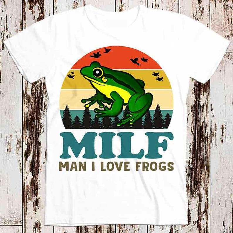 230 г/м² 100% хлопок Футболка Milf Man I Love Frogs Бестселлер Музыка Ретро Топ Футболка Подарок Крутая Унисекс 8585